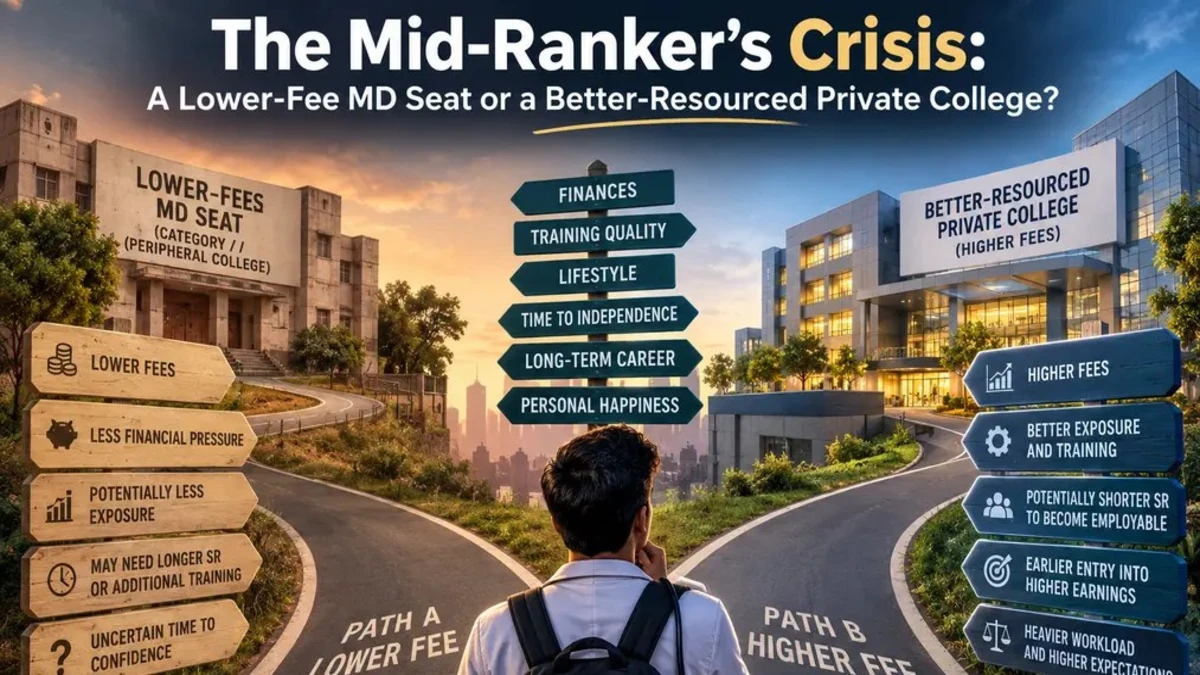 Cover image for The Mid-Ranker’s Crisis: A Lower-Fee MD Seat or a Better-Resourced Private College?